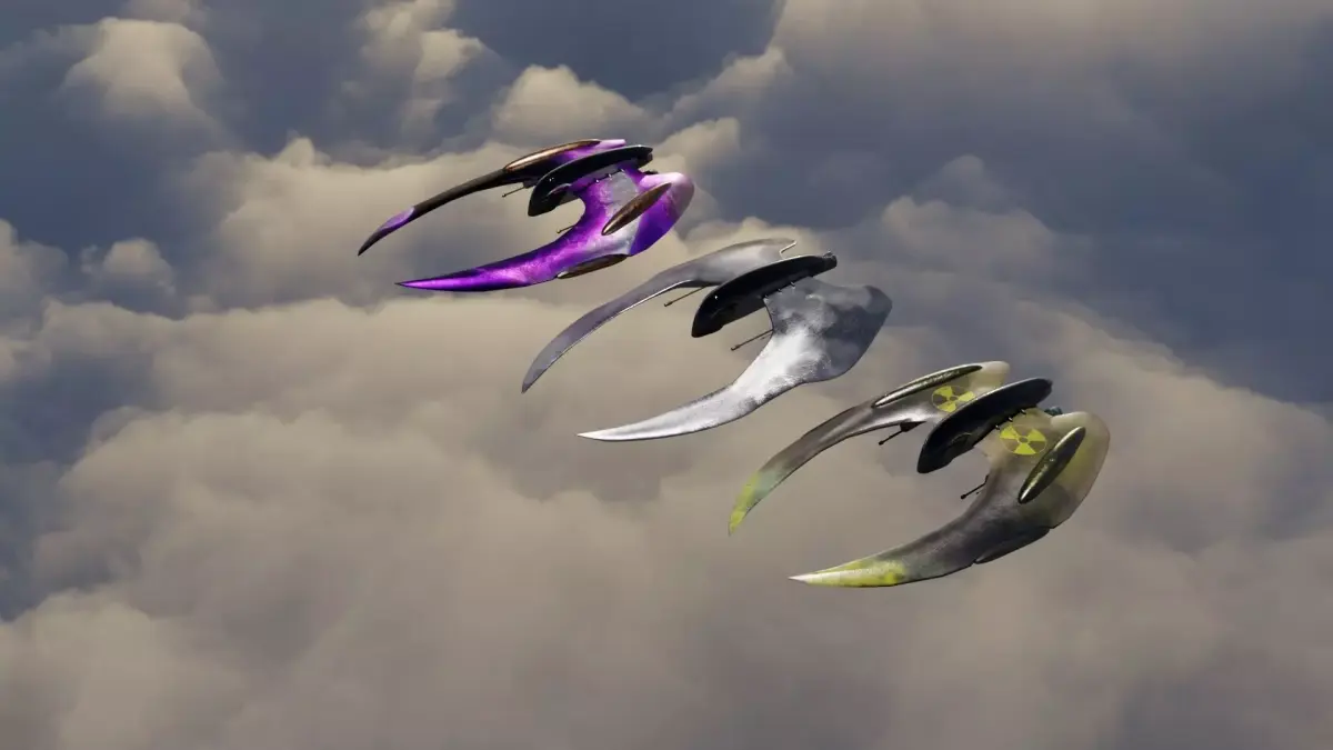 3 Spaceship 3D models Low poly 3D Model Pack purchase