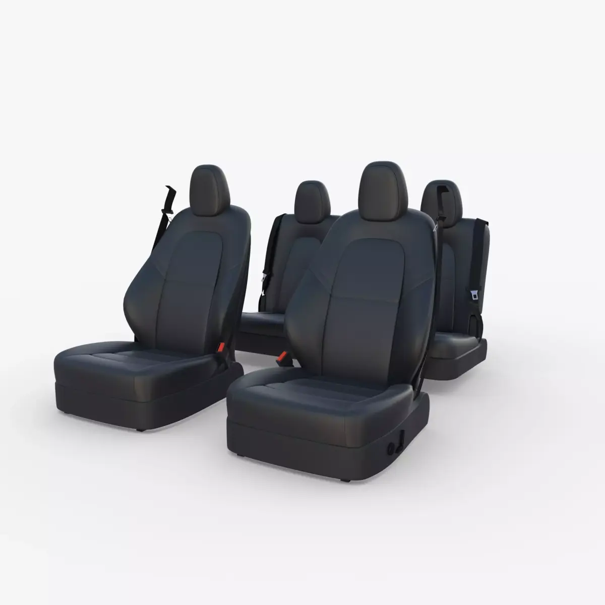Tesla Model Y Seats Dark 3D model