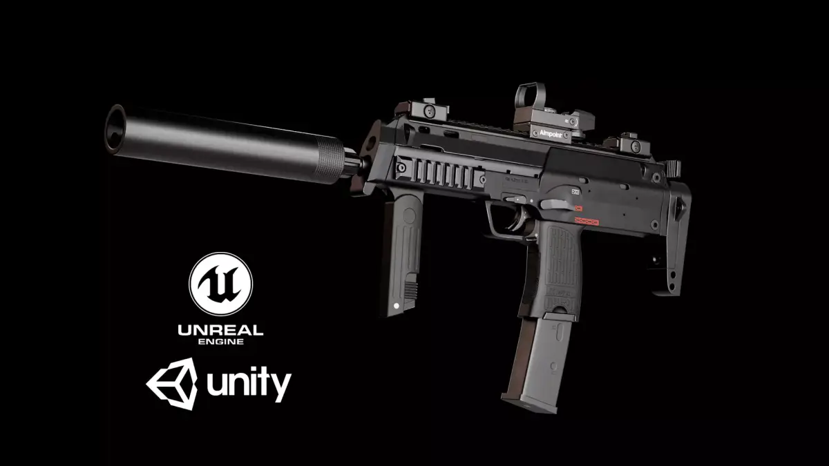 HK MP7A1 Low-poly 3D model