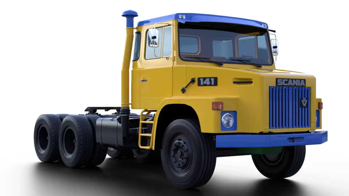 Scania LT141 6x4 38 Stock Classic Truck Low-poly 3D model