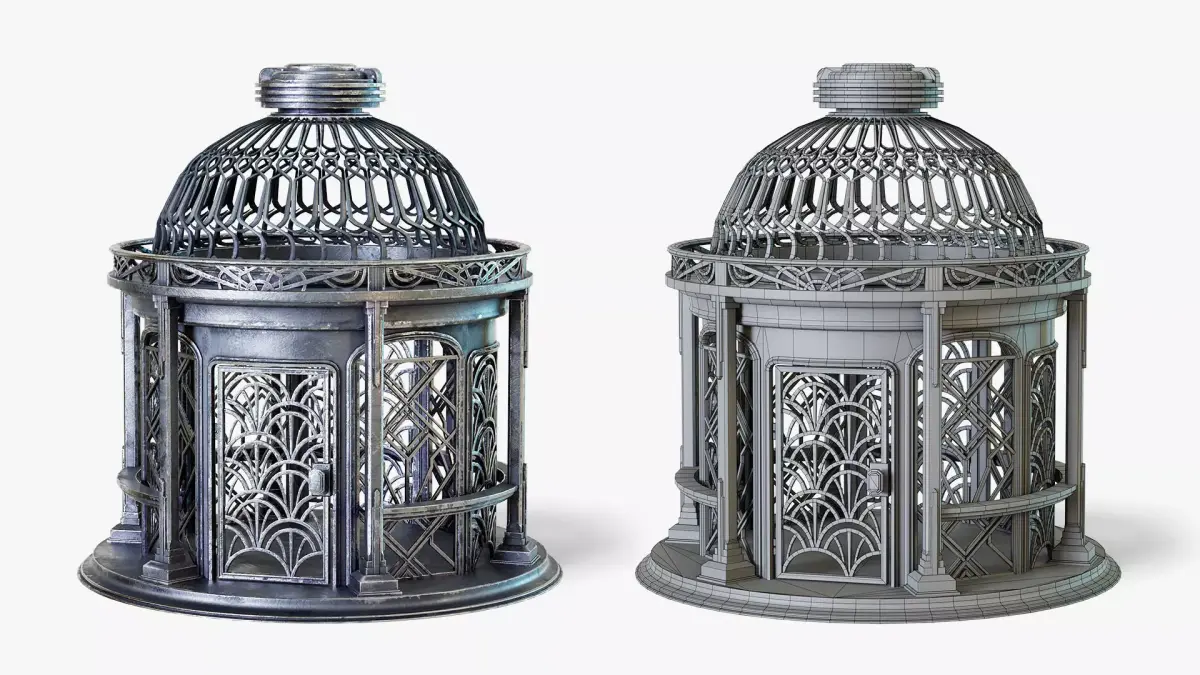 Birdcage Art Deco Low-poly 3D model