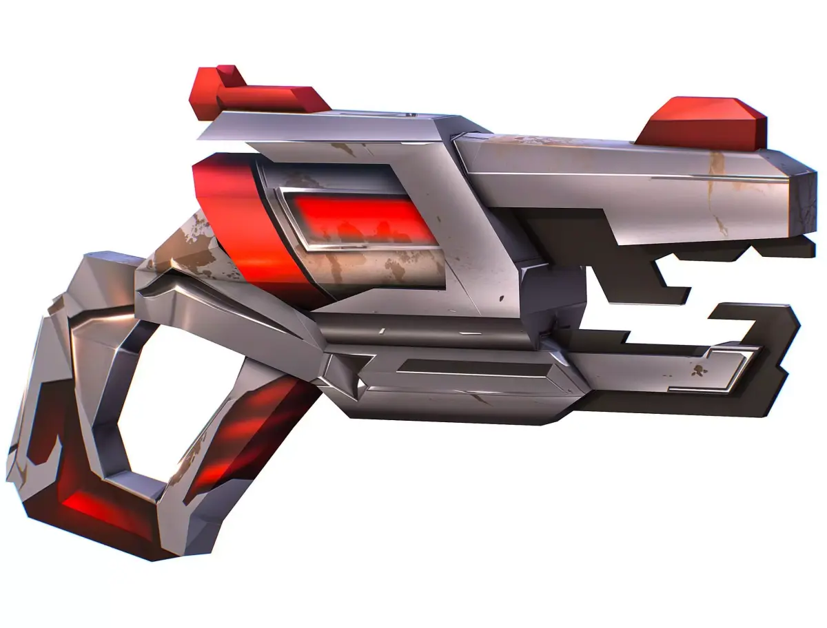 LowPoly Sci-Fi Cartoon Pistol Gun Low-poly 3D model