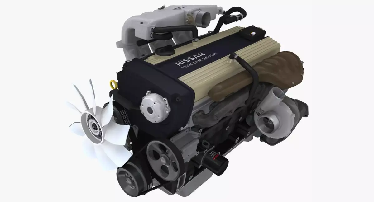 Nissan RB20DET engine Low-poly 3D model