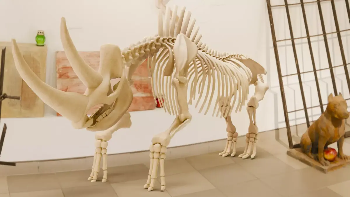Relistic Mammals Fossil - Woolly Rhino Low-poly 3D model