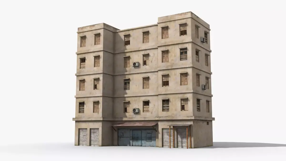 Arab Middle East Building x3 Low-poly 3D model