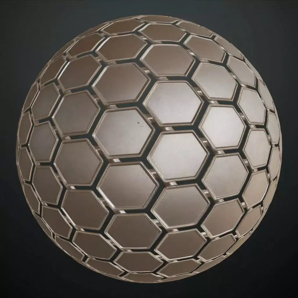 Hexagonal Sci-Fi Metal Plate PBR Seamless Texture purchase
