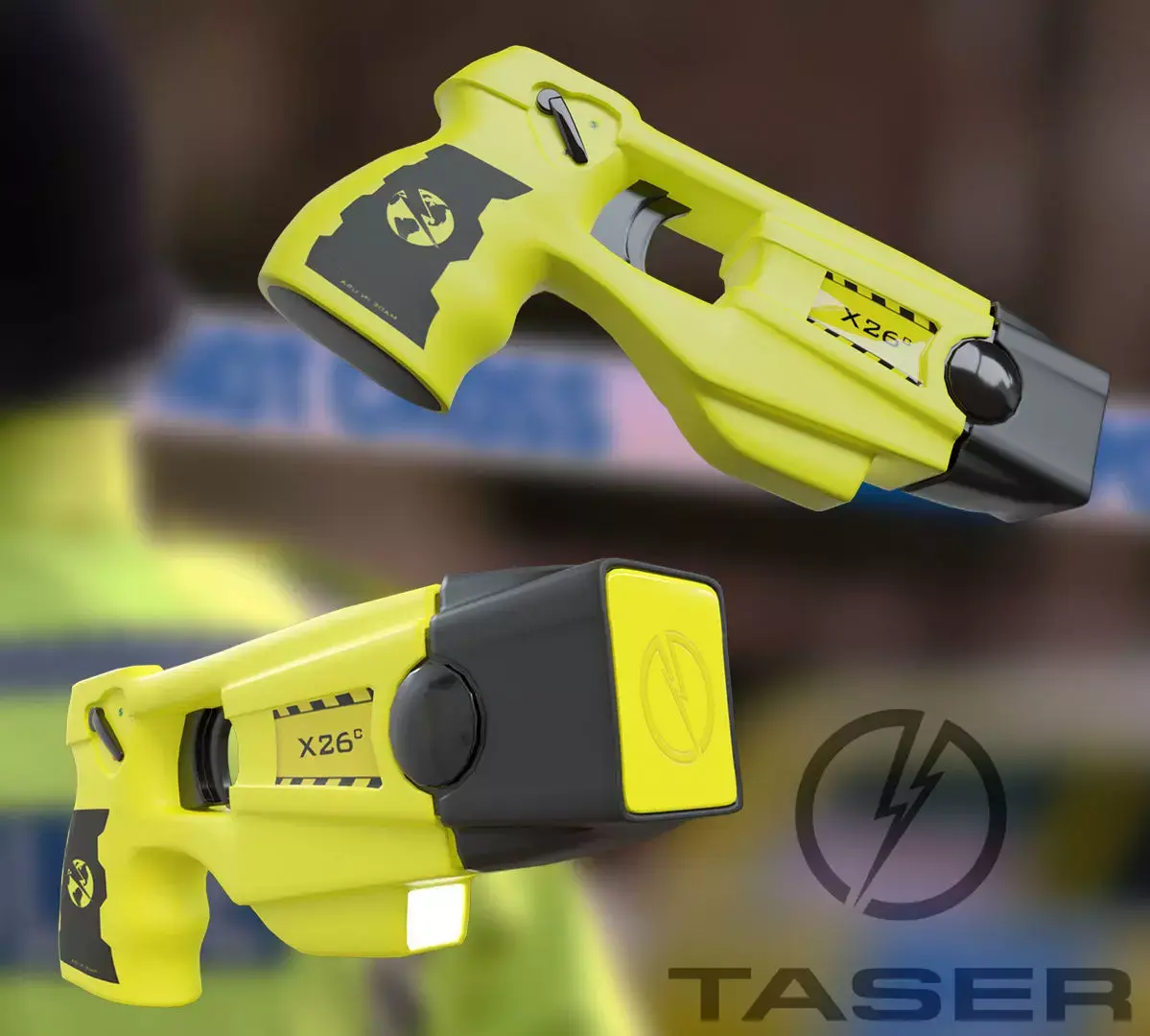 Taser - Yellow Low-poly 3D model