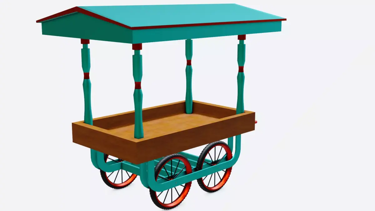 wooden cart or wooden kart modelling  3D model