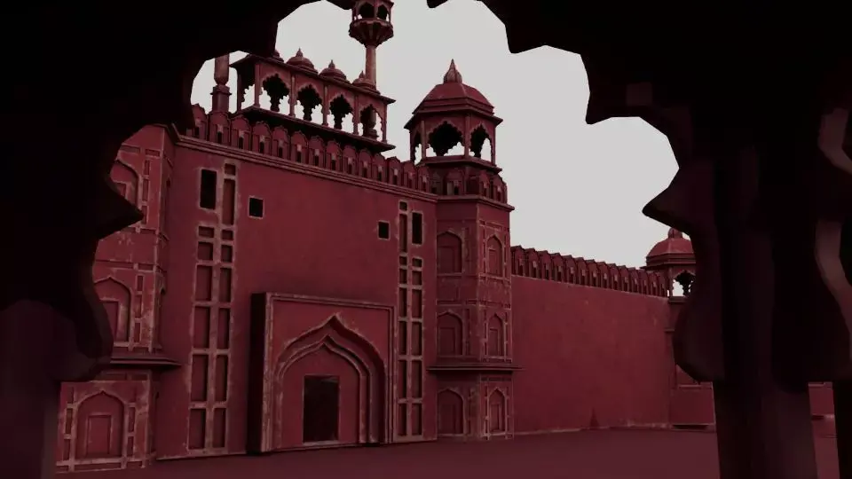 Delhi Red Fort 3D Model Historic Architecture Low-poly 3D model