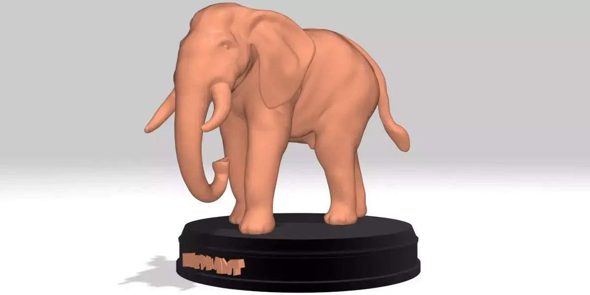 Asia Elephant Printable Free low-poly 3D model