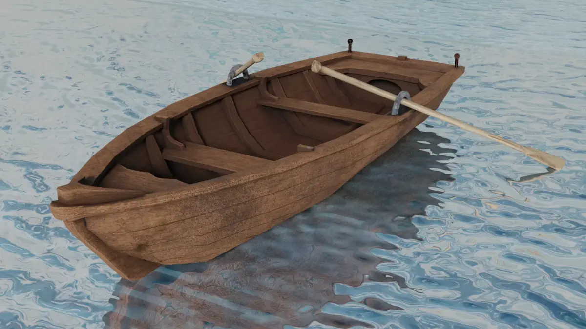 Wooden Boat Free low-poly 3D model