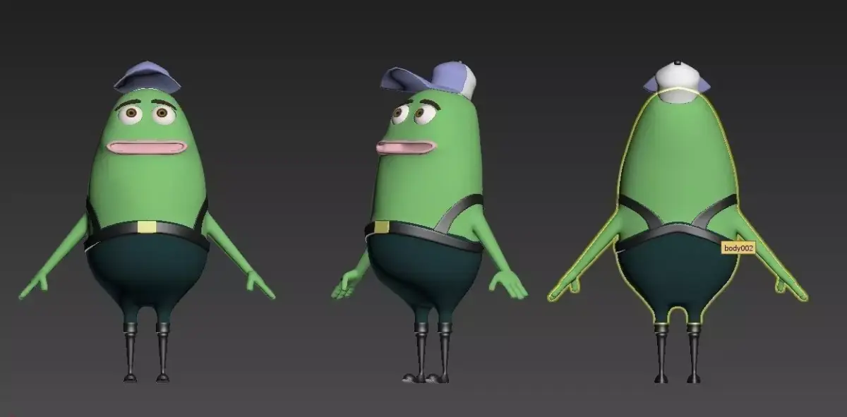fish spongebob square pants Low-poly 3D model