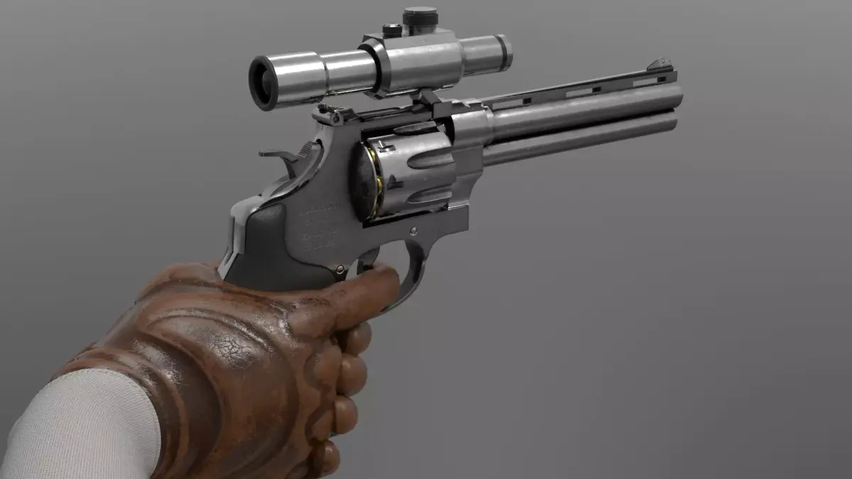 Revolver Pistol Fps - Tps Low-poly 3D model