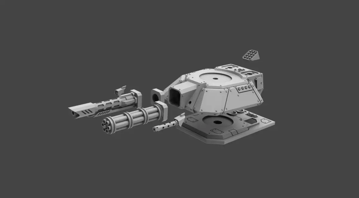 Armored Might MRHV - Revenant Turret and  Weapons 3D print model