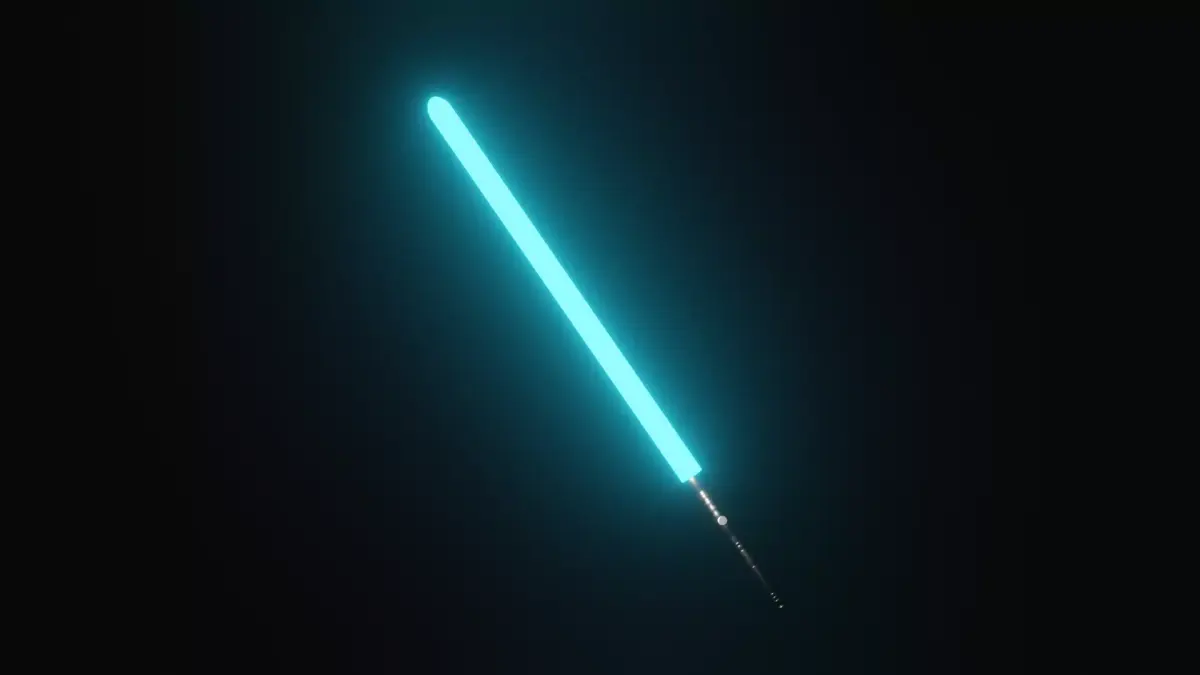 Blue Lightsaber Low-poly 3D model