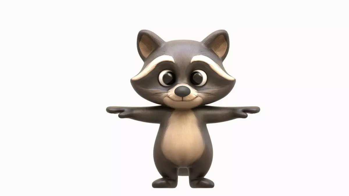 Cartoon Raccoon Low-poly 3D model purchase