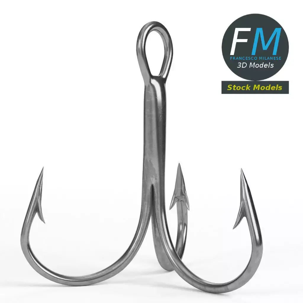 Treble hook 3D model