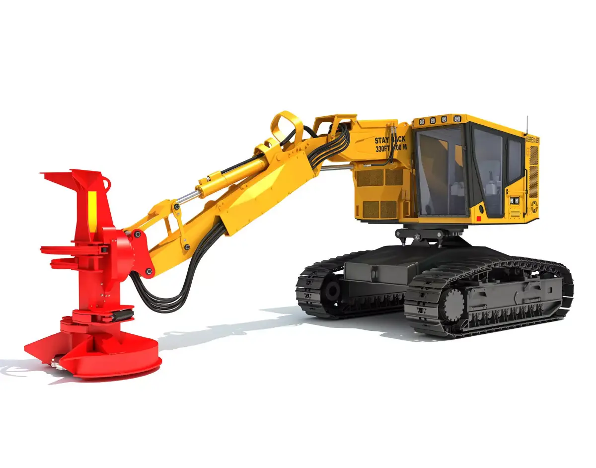 Tracked Feller Buncher Forestry Harvester 3D model