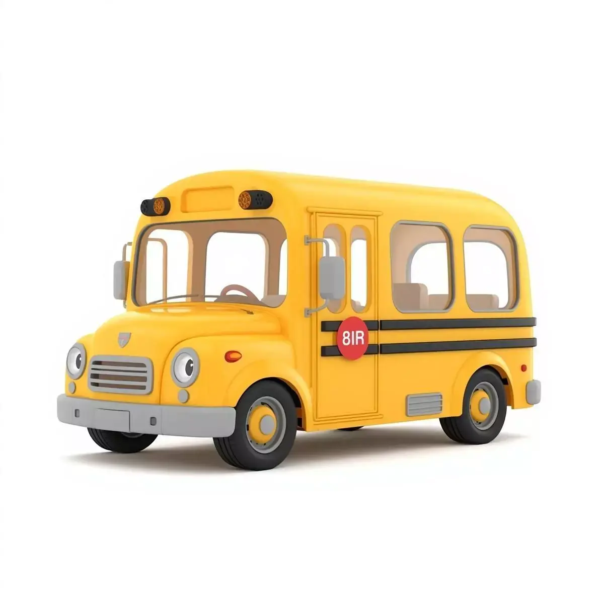 Cute Cartoon School Bus 3D Model Low-poly 3D model
