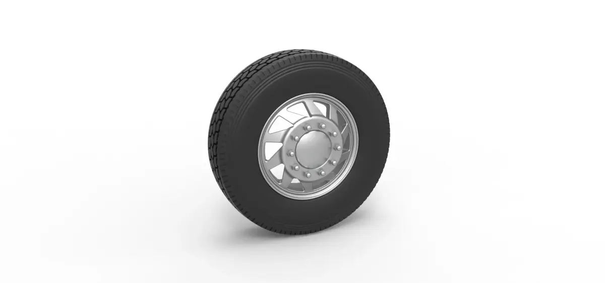 Front custom wheel of semi truck Version 7 Scale 1 to 25 3D print model