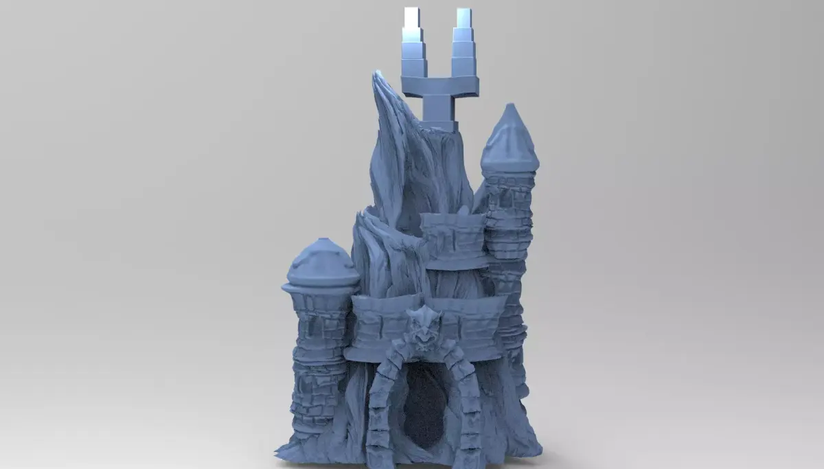Darkstar Winter stylised mountain goblin castle 3D model