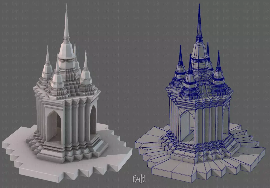 Pagoda V06 Low-poly 3D model
