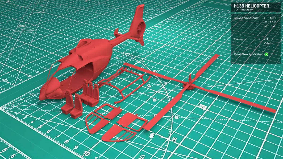 H135 Helicopter 3D print Model 3D print model