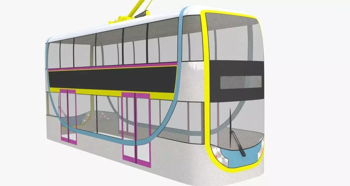 Doubledecker tram Free 3D model