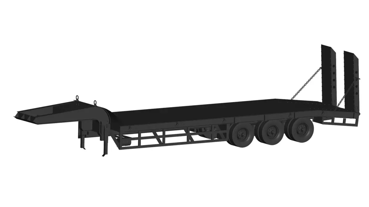 low bed trailer 3D model from CGTrader