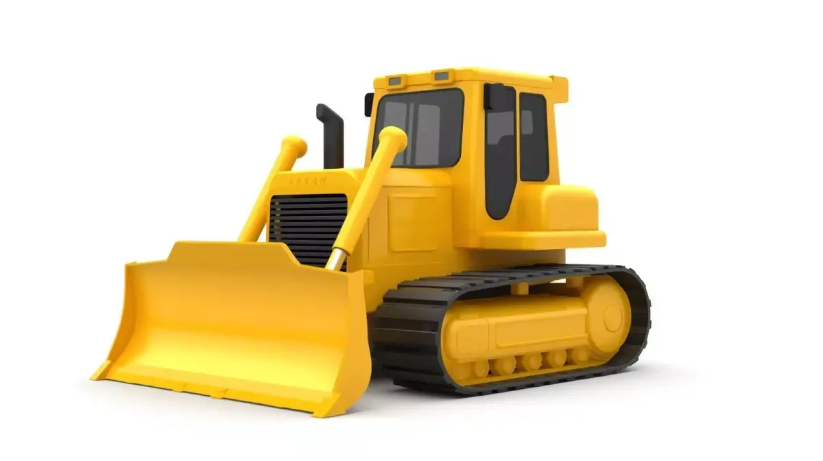 Stylized Cartoon Heavy Bulldozer 3D Model Low-poly 3D model