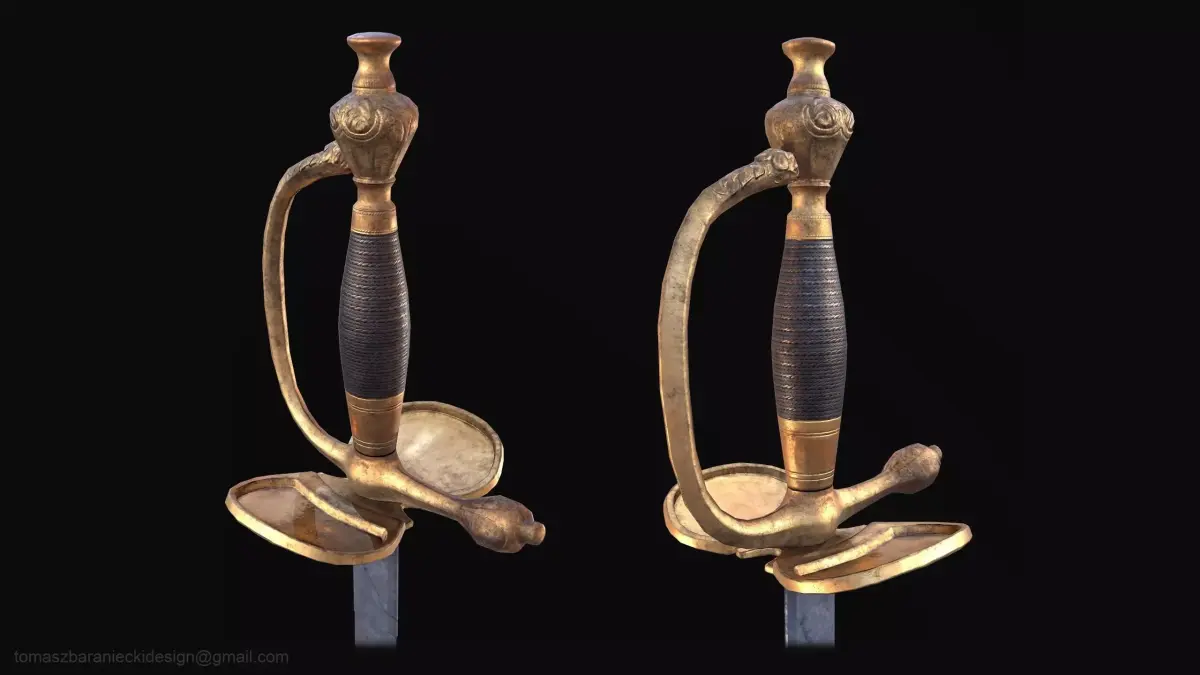 Prussian Officer Sword Low-poly 3D model