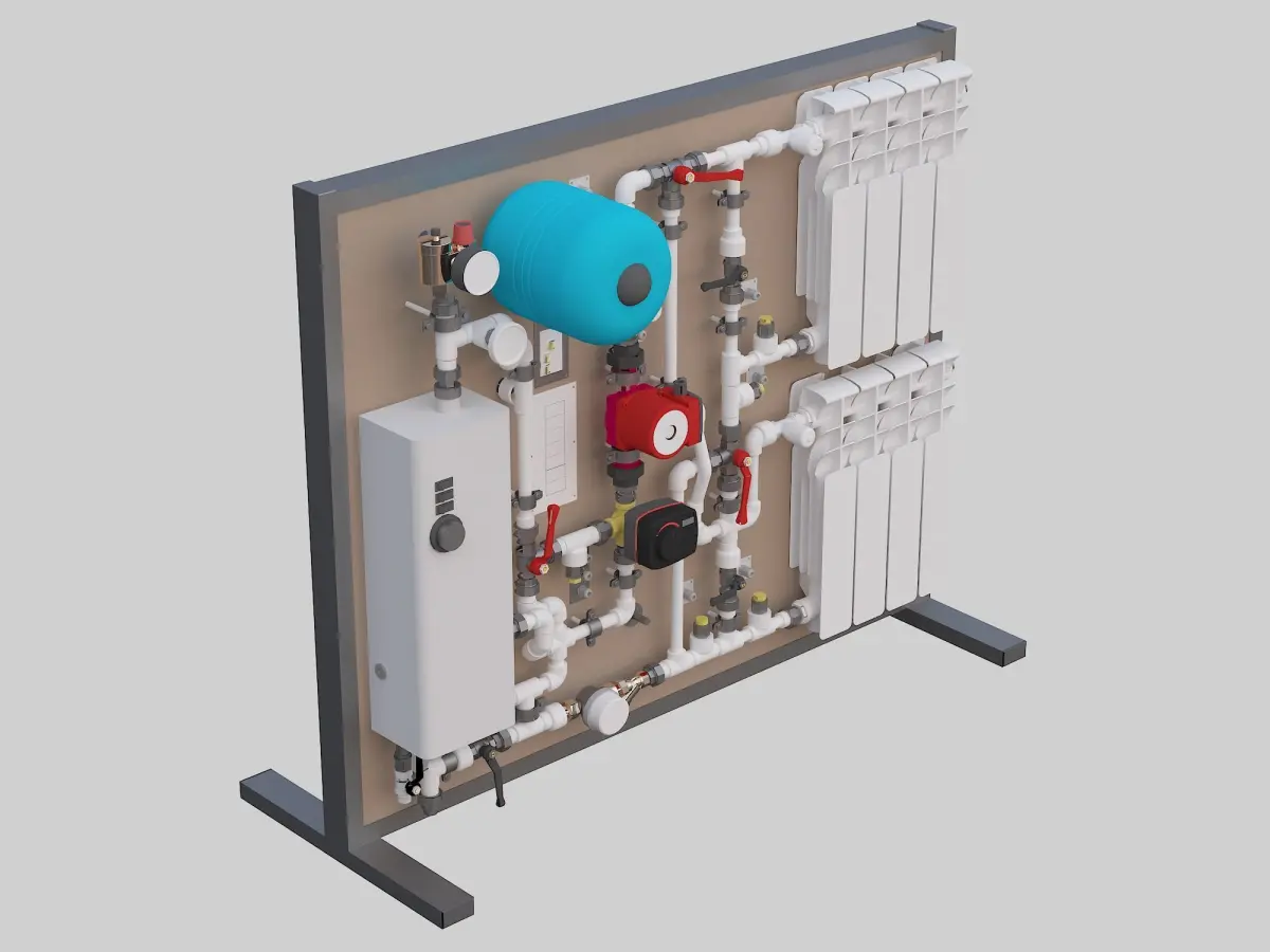 Heating system display 3D model