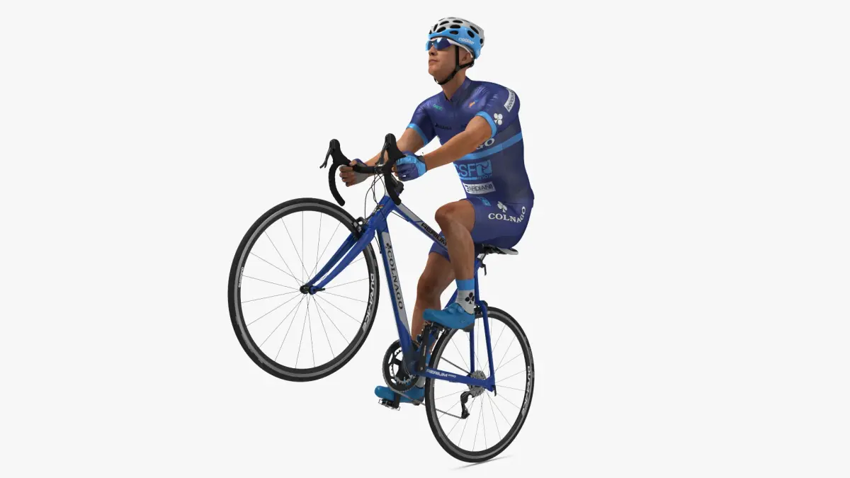Cyclist on Colnago Road Bike Rigged  purchase 3D model