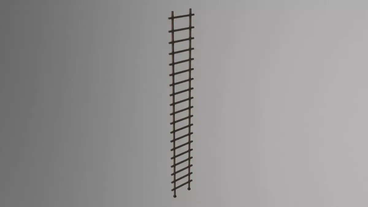 Wooden Vertical Ladder Low-poly 3D model