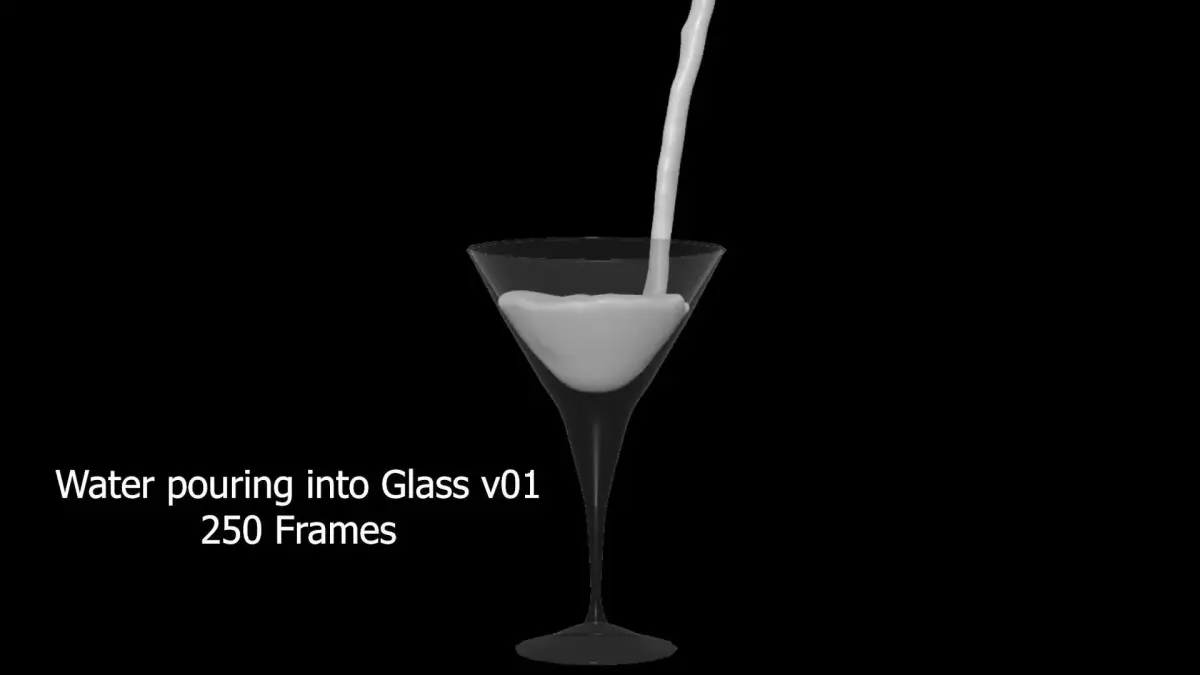 Pouring water into Glass v01 3D model