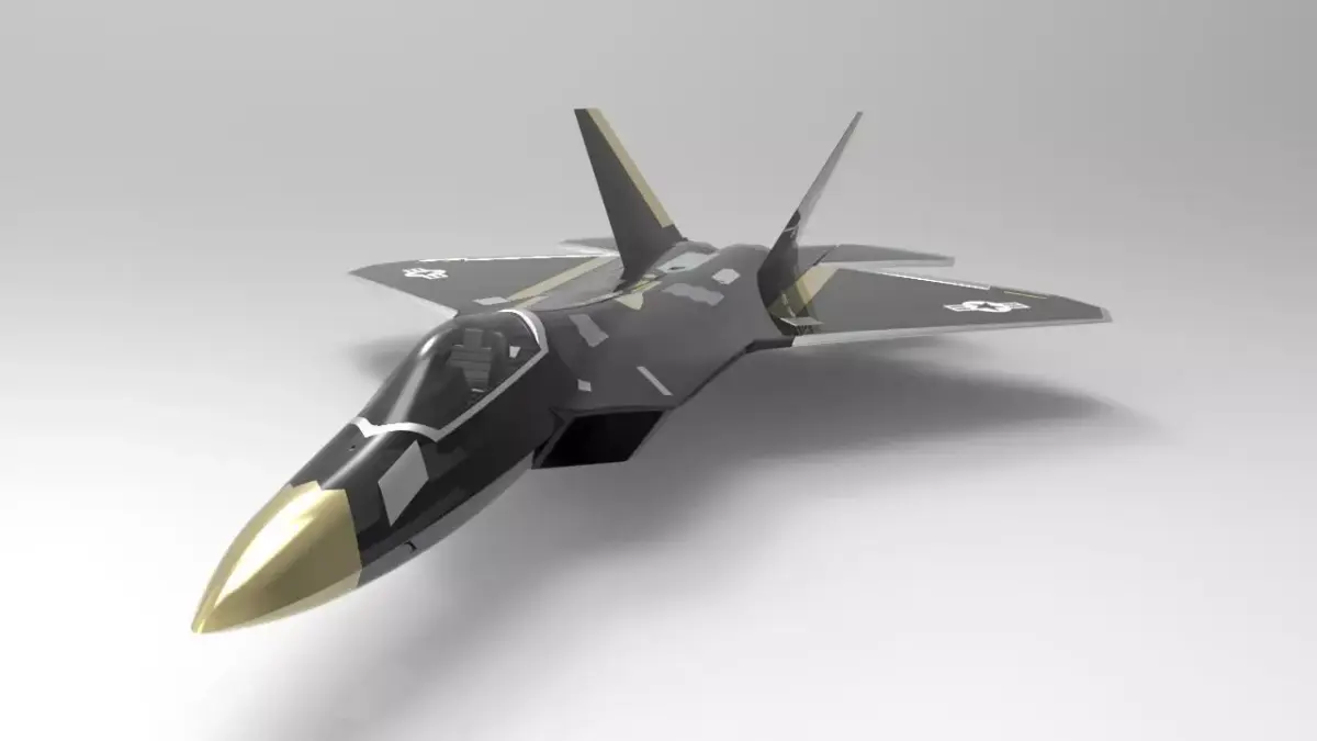 Jet F-22 Low-poly 3D model
