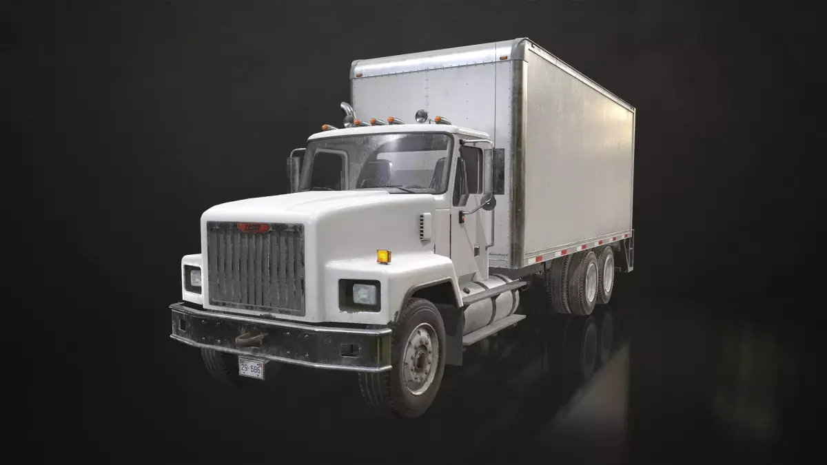 Classic Cargo Truck Low-poly 3D model