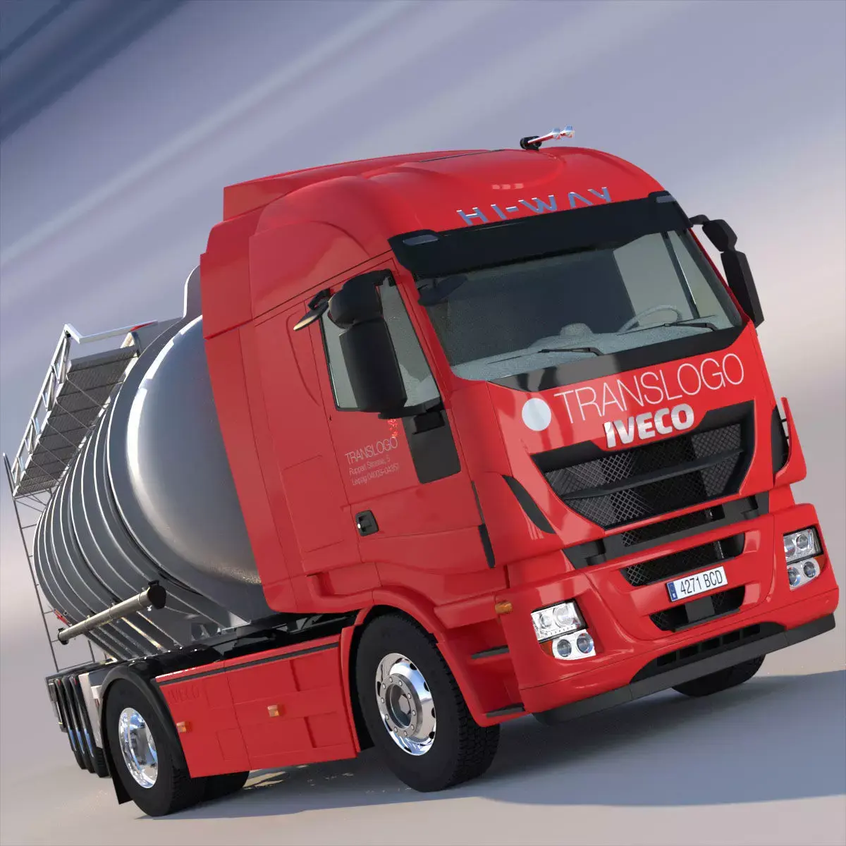 IVECO Hi-Way Truck with ADR Tanker 3D model