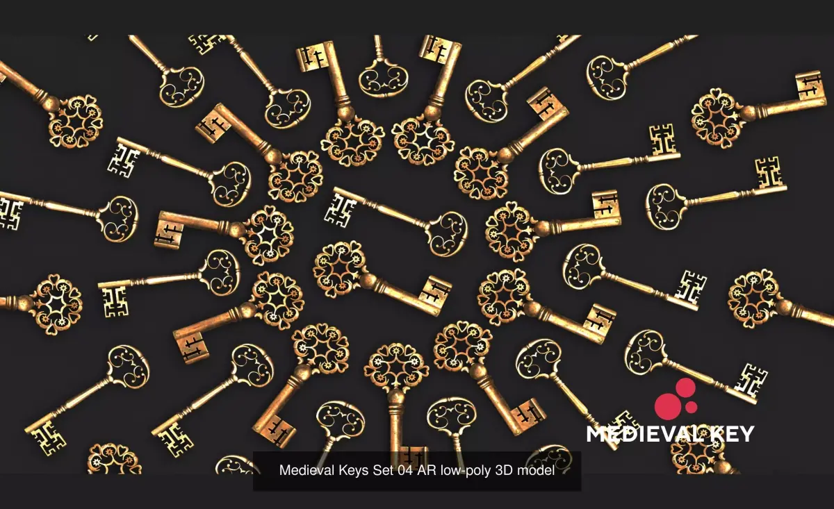 Medieval Keys Sets 01-05 AR low-poly 3D model 3D Model Pack