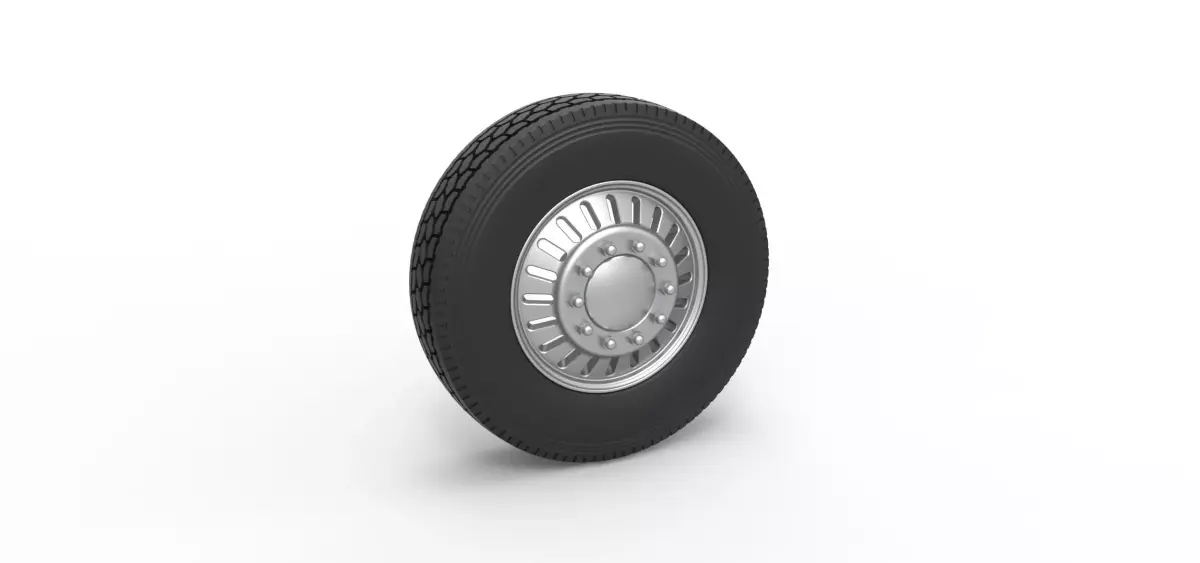 Front custom wheel of semi truck Version 12 Scale 1 to 25 3D print model