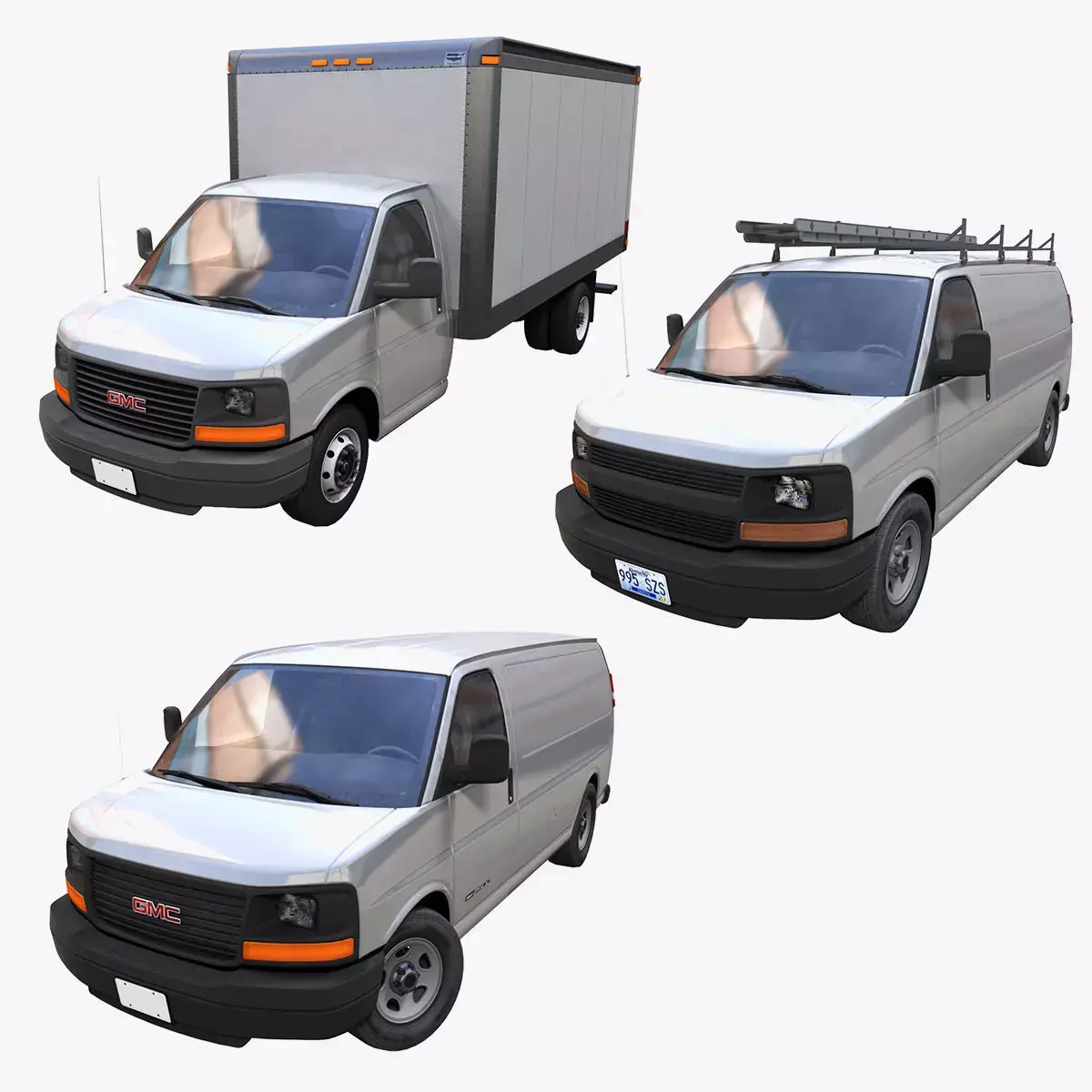 Industrial vans 3D Model Pack