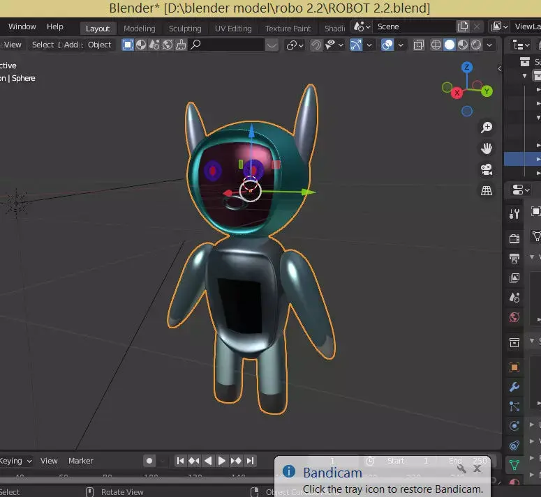 robot in blender Low-poly 3D model