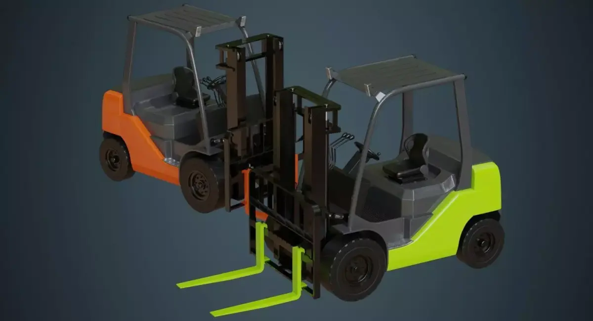 Forklift 1A Low-poly 3D model
