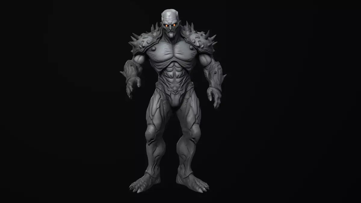 Alien Brute Sci-Fi Creature Rigged  Low-poly 3D model