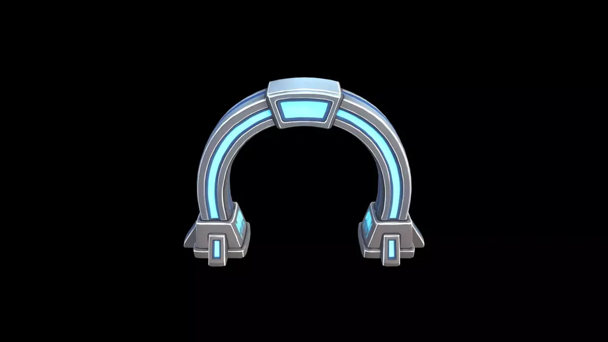 Low Poly Stylized Sci-Fi Tech Portal Low-poly 3D model