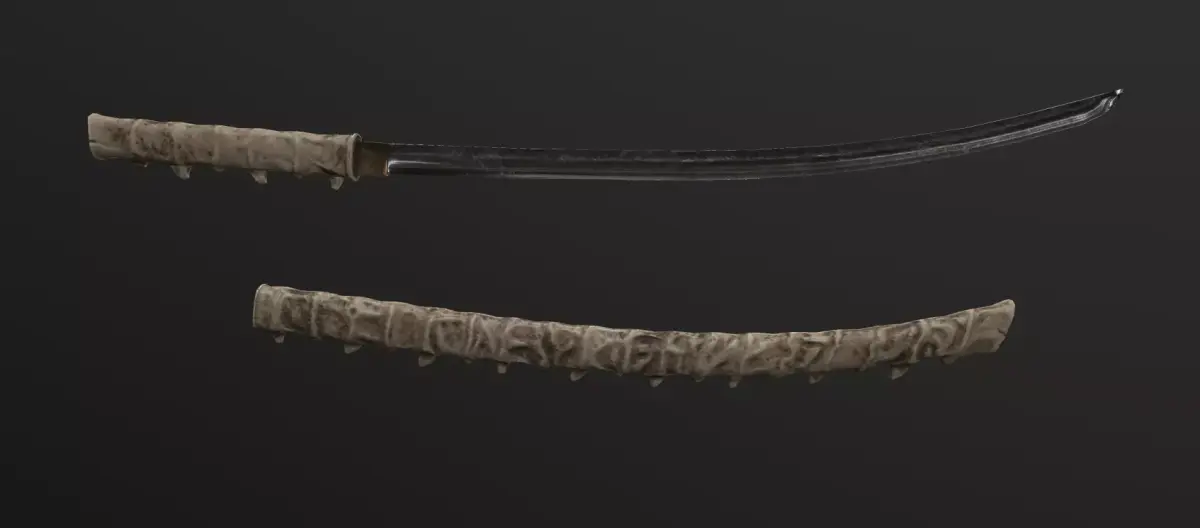 Bone Katana Low-poly 3D model