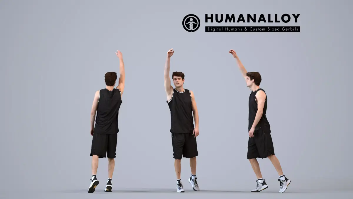 00505Liam006 - Adult Caucasian man waving in basketball attire 3D model
