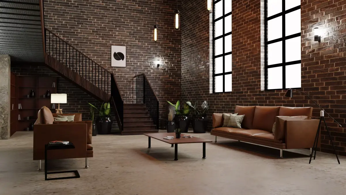 industrial living room 3D model