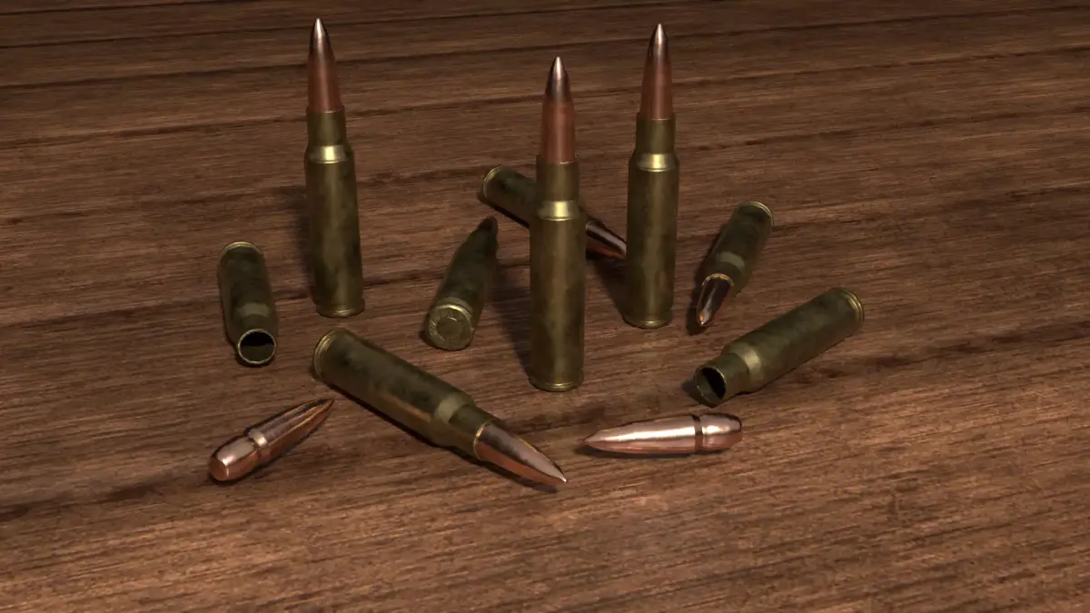 308 bullet Low-poly 3D model