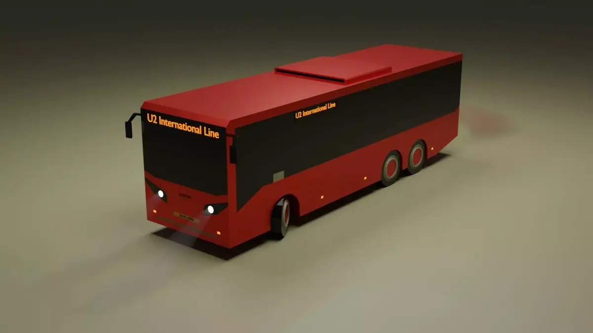 Low-Poly Bus Low-poly 3D model